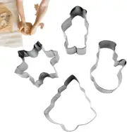 Fisssure Christmas Cookie Cutter Set,4X Snowman Santa Claus Snowflake Tree Co...