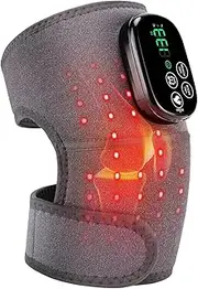 Cordless Heated Knee Brace with Heat and Red Light, 660nm&850nm Rechargeable Light Belt Shoulder Support Brace Wrap Wearable Knee Shoulder Elbow Heating Pad with 5000mAh Battery