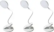 Adjustable Brightness LED Desk Lamp with Clamp - 3 Color Modes, Flexible Gooseneck Reading Light for Kids ，Bedside/Study/Office Book Light (White-3-pack, Rechargeable Style)