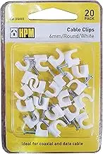 HPM DQ003 6 Millimeters White Cable Clips Accessory - Cable Clips Round Type Pack of 20