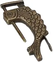 Chinese Antique Lock, Retro Brass Fish Shaped Padlock with Unique Design, for Collectible Ornament Cupboard Door, Cabinet Drawer, Jewelry Box
