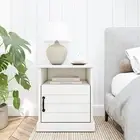 Hamptons 1 Shelf 1 Door Bedside Table - White