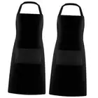 2 Pack Chef Apron with Pockets – Grilling Aprons for Pack of 2, 2 Pocket Black