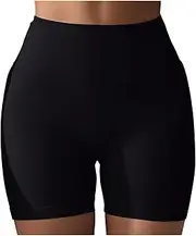 [Generic] Womens Plus Size High Waist Lace Leggings Shorts Soft Stretch Short Leggings Workout Sports Pants Hot Pants 2024