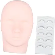 TOVINANNA Eyelash Grafting Kit Silicone Training Head Model for Practice and Display