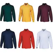 Men's Long Sleeve Basic Polo Long Sleeve Plain Polo Shirt Winter