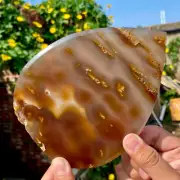 465G Natural agate amethyst quartz flaky mineral Water droplet shape