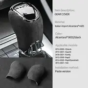 Car Gear Shift Knob Cover For Skoda Octavia Superb Kamiq Rapid Spaceback Yeti Alcantara Suede Interior Styling Moulding Trim Style A Black