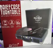Hard Rock Hotel Casino AC Briefcase Turntable W/ Built In Speakers Bluetooth