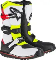 Alpinestars Tech T Boots White/Red/Yellow/Black Size 8 * Motorcycle Trials Gear