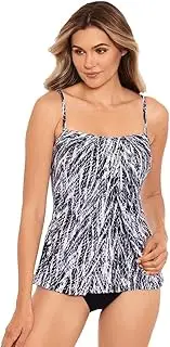 [Miraclesuit] Women's Swimwear Pyrite Jubilee Soft Cup Adjustable Strap Tankini Bathing Suit Top