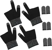 HOOTNEE Ultra-Thin Mobile Gaming Gloves Graphene Thumb Sleeves for Gamers Screen Finger Covers Comfortable Breathable Material Elastic Fit Esports Billiards Accessory
