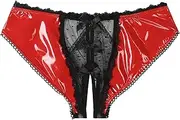 [TiaoBug] Women's Sexy Lace Lingerie G-String Thong Cute Comfortable Crotchless Briefs Panties Sleepwear