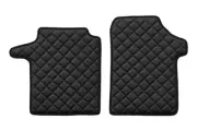 Black Quilted Eco Leather Floor Mats w/Rubber Base for Vito III 2014+ LeftHDrive