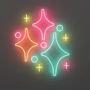 Twinkling Stars Sparkle Stars Flex LED 24"x20" Neon Sign Light Lamp Wall Decor