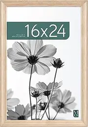 [MCS] Studio Gallery Classic 16x24 Poster Frame Natural Woodgrain, Vertical & Horizontal Wall Hanging Large Picture Frame for Photos, Posters & Art Prints (1-Pack)