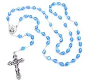 Irish J. C Walsh & Sons, Ireland ROSARY BEADS G530 BLUE