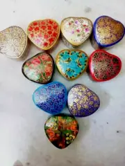 Gorgeous 3" Kashmir Hand painted Paper Mache Trinket Decor Jewelry Box Assorted