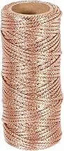 uxcell 1.5mm Metallic String, 16 Ply Decorative Metallic Bakers Twine Thread Cord Rope for Gift Wrapping DIY Crafts Making Ornament Decor, Dark Rose Gold, 55Yards