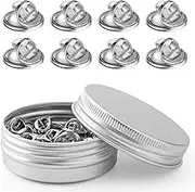 Weico 50PCS Silver Metal Locking Pin Backs, Pin Keepers, Badge Insignia Replacement