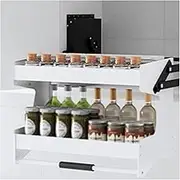 Pull Down Kitchen Wall Cabinet Organizer,2 Tier Kitchen Cabinet Pull Down Shelf,Ideal Spice Rack(622x250x452mm)