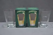 2x Jameson Irish Whiskey Glass Tumbler Triangle Base In Gift Box 34cl 340ml New