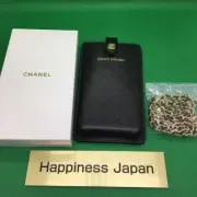 Chanel Coco Crush Smartphone Case Shoulder Pouch Plain Black Novelty Japan