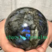 1.73LB Natural labradorite ball quartz crystal sphere 81mm reiki healing XQ1306