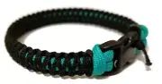 Paracord Bracelet 550 Teal/Black Micro Cord U.S. Seller - Handmade