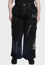 [Dolls Kill x Emily The Strange] Plus Alone Is Where The Heart Is Cargo Pants