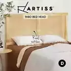 Artiss Bed Head Headboard Rattan Bed Frame Bedroom Base Double Size Pine RIBO