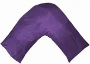 Gyulin Silky Soft Satin Soild Envelope Style V Shaped/Tri/Boomerang Pillow Cover Pillowcase Pillow Protector Cushion Cover for Orthopaedic/Pregnancy/Nursing Pillows,Only Cover No Insert Purple