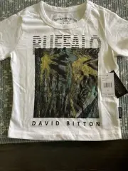 Buffalo David Bitton White Designer T-Shirt Boys youth 7