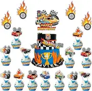 25pcs car cake decoration 24pcs cupcake toppers 1pcs big cake topper