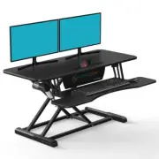 VERSADESK PowerRiser 32" x 24" Electric Standing Desk Converter W/ Dual Monitor
