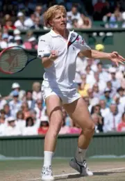 Boris Becker of West Germany at Wimbledon during the men's singles- Old Photo 2