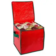 Christmas Ornament Storage Box Foldable Collapsible Xmas Decorations Container for Holiday Seasons Decor