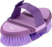 Harrison Howard Flexible Finish Horse Grooming Brush - Bendable and Convenient for Scrubbing, Comfortable Hold in Hand - Purple