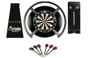 Target Darts OMNI Full Set Up Includes Tex Darts Titan Dart Board, Black Surround, Target Connect Tablet Holder, Formula Sport Dart Mat + Darts