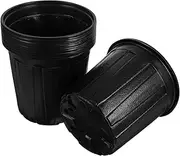 Totority 10pcs Black Gallon Plant Pots Plastic Nursery Pots Efficient Drainage for Outdoor Crops