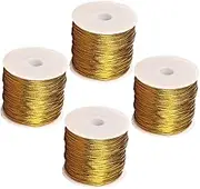 POPETPOP 4Rolls Elastic Cord Decorative Twine for Crafting Packaging Elegant String for Wrapping Jewelry Making and Arts Crafts Projects