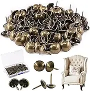 Rustark 300-Pcs 7/16'' [11mm] Antique Upholstery Decorative Tacks Furniture Sofa Thumb Tacks Nails Pins Assortment Kit for Upholstered Furniture Cork Board - Bronze