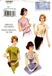 Vogue Sewing Pattern 9187 V9187 Misses Top Original 1960 Design NEW Size 14-22
