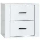 Wall Mounted Bedside Cabinet High Gloss White 50X36x47 Cm Wood Bedside Tables