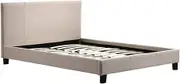 Queen Linen Fabric Bed Frame and Headboard - 206cm x 162cm Beige