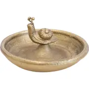 LVD Jewellery Storage Trinket Tray Snail Home/Room Decor Round 12cm Gold