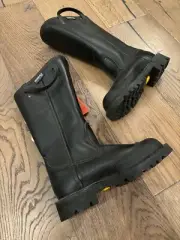 La Crosse Crosstech Black Leather Steel Toe Fire Fighter Safety Boots Size 5