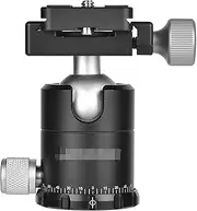 Ball Head Tripod Ball Head Monopod Head Panoramic Ball Head Aluminium Alloy with Quick Release Plate Tripod Ball Head (Color : Black, Size : One Size)