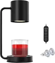 [CULOTOL] Candle Warmer Lamp Metal,Dimmable Candle Lamp Warmer with Timer Compatible with Small & Large Size Jar Candles No Flame Scented Candle Wax Warmer with 2 Bulbs,Modern Living Room Decor,Reading