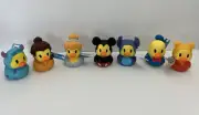 7 Disney Rubber Ducks Jeep Mickey, Donald, Pooh, Belle, Cinda, Sulley, & Stitch